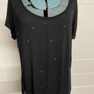 Urban X Women's Silver Stud wide-neck Top Size Small
